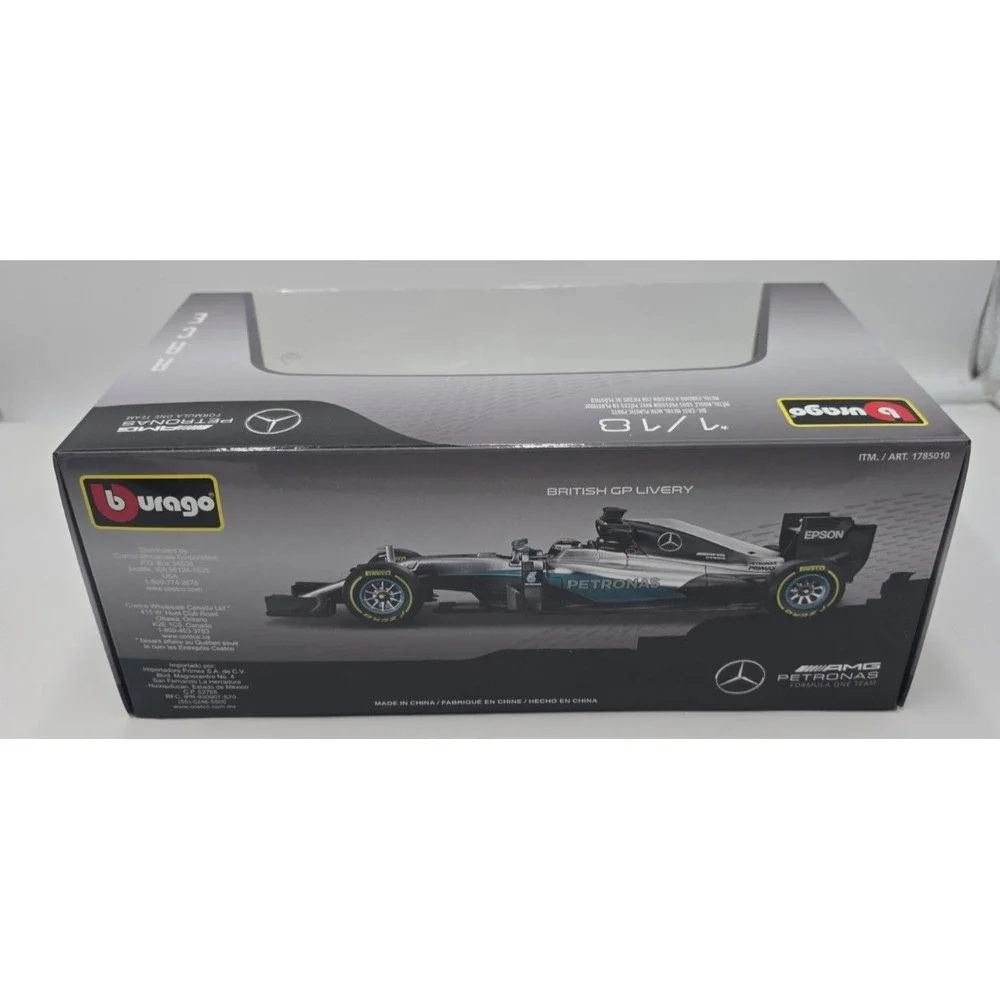 Bburago Mercedes AMG F1 W07 Hybrid 2016 Lewis Hamilton Die Cast Car